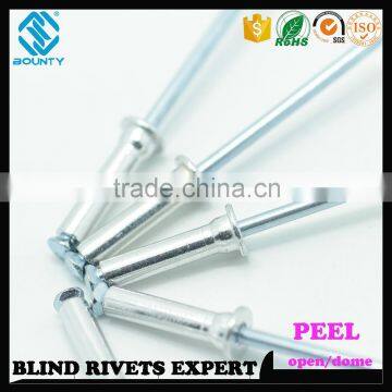 HIGH QUALITY OPEN END MANUFACTURER DOME HEAD ALUMINUM STEEL POP PEEL TYPE RIVETS photo-2
