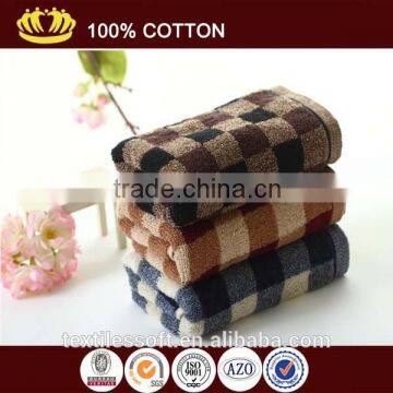 100 cotton delicate cheap yarn dyed checked men bath towel set