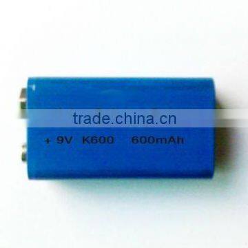 Li ion battery rechargeable 9v battery