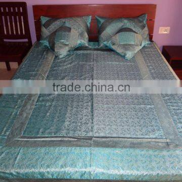 Designer Silk Indian Bed-cover/Bedspread