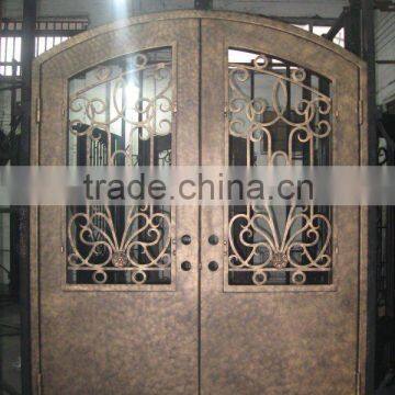 Eyebrow top Double wrought iron door