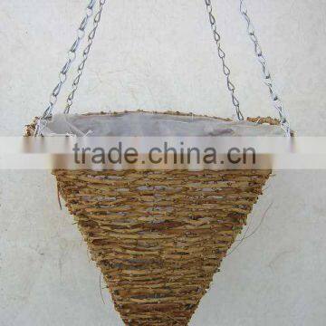 hanging basket,Rattan Hanging Basket,hanging flower basket,hanging planter,wicker hanging basket,garden decoration