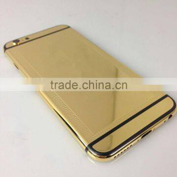 new products 2016 for iphone 6s back housing 24kt gold plated black line