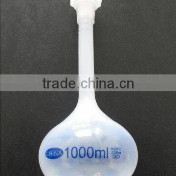 Laboratory 1000ml Plastic Measuring Volumetric Flask with Stopper