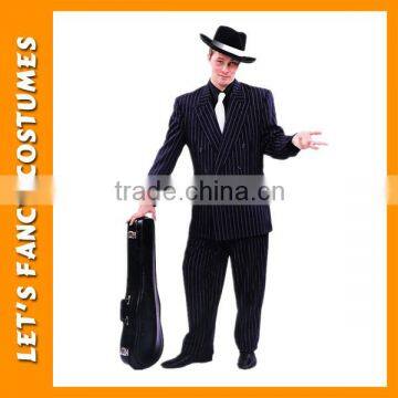 Adult Mens Pinstripe Daddy Gangster Suit 1920s 20s Fancy Dress Halloween PGMC0952