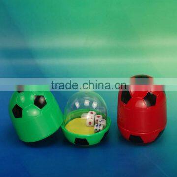 bar entainment dice cup cute disign /plastic football design dice cup with lid