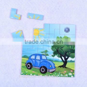 2015 Hot Promotional Magnetic Fashion Wood Puzzle Fridge Magnets