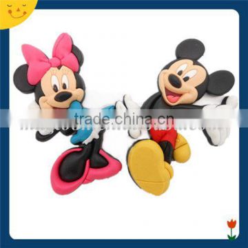 3D Soft PVC cute Mickey and Minnie fridge magnet