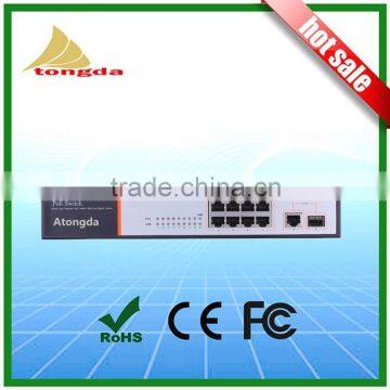 high quality 8 Port 100 Mbps Internal high Power 150W High Power PoE fiber optic Switch