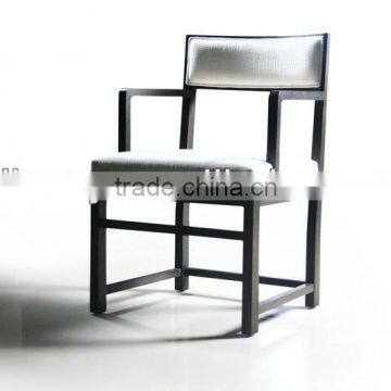 Wood and leather dining armchair (C36)