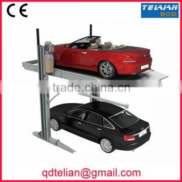 China hydraulic 2 floor home Garage parking lift automatic double deck parking car lifter two post