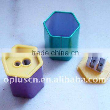 Hexagon Shape Tin Case Pencil Sharpener