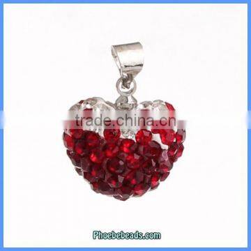 Wholesale Elegant Fashion Crystal Paved Heart Pendant Designs For Women CPP-H001B