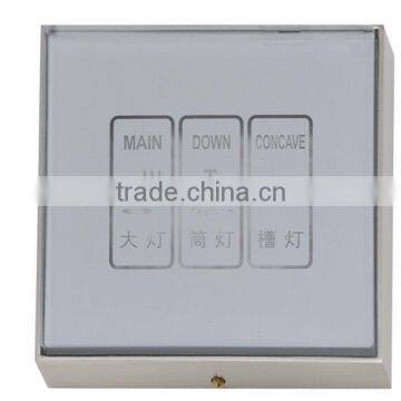 3 function wall touch switch light control switch door bell