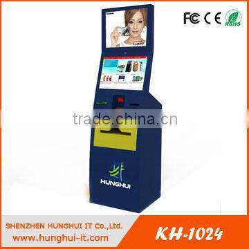 Dual Monitors Touchscreen Self Cash Payment Kiosk with receipt Printer