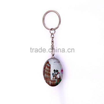 New custom keychain from china factory custom shaped metal crystal glass keychain