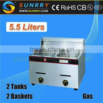 2014 New Product 1 Tank 1 Basket Gas Fryer 5.5 Liters deep fryer gas for sale (SY-TF5A-1 SUNRRY)