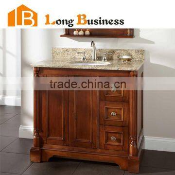 LB-LX2006 Marble Solid wood Floor Mounted bathroom vanity made in china, corner bathroom cabinets