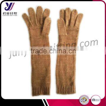 100% Acrylic winter long warm wool felt knitted gloves factory wholesale sales (accept custom)