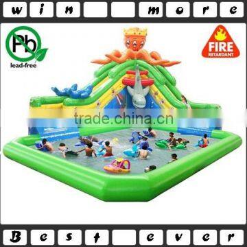 inflatable octopus water park,Inflatable water park pool slide, water park slide with swimming pool