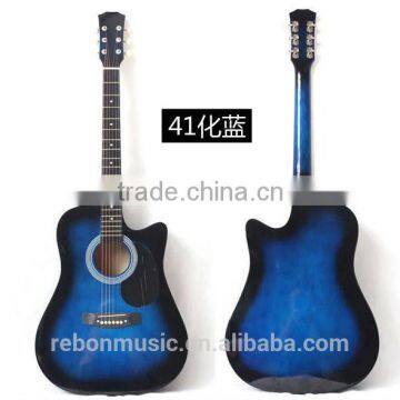 41 size linden pratice acoustic guitar with blue burst color