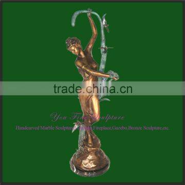 Outdoor Antique Bronze Lady Statue