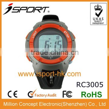 EL Backlight Stopwatch Function 3 ATM Water Resistant Digital Radio Controlled Watches with Two Alarms