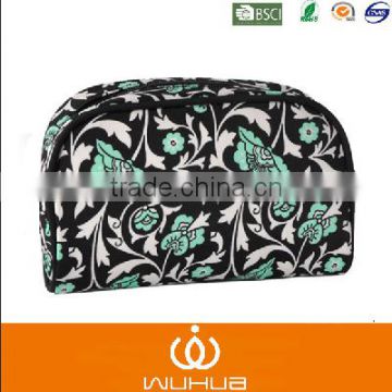 European classical microfible cosmetic bag with printed flowers Fashion storage bag