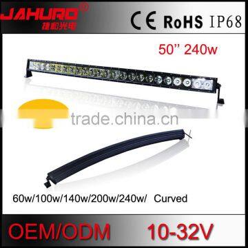 super bright waterproof curved 240w marine led light bar single row 10w leds for airboat