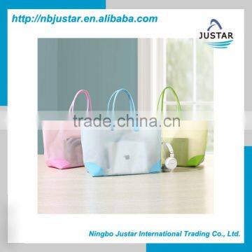 Factory Price Cheap Custom Ladies Transparent PVC Beach Bag / Fashion Beach Bag with High Quality