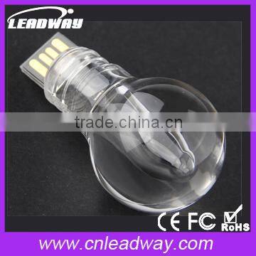 Fascinating LED Acrylic Light Bulb Shape USB Flash Drive 8gb Pen Drive photo-2