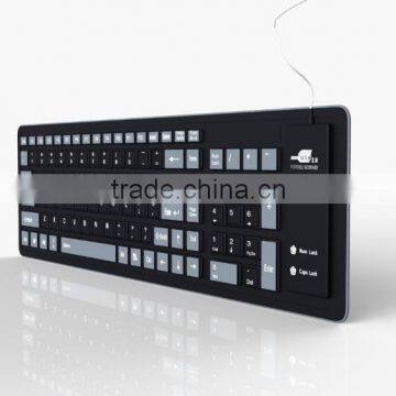 USB Wired Waterproof Rollup Keyboard for PC Notebook Laptop Foldable Silicone Keyboard photo-6