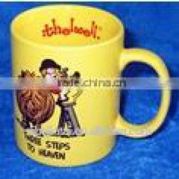 300cc Yellow Glazed Promotion Mug with Inner Imprint