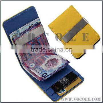 made in china multiple function logo printing genuine leather metal money clip