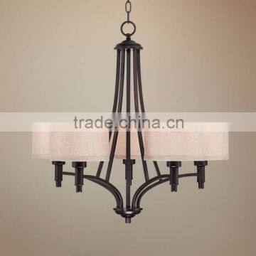 530-30 La Pointe 26" Wide Oatmeal Linen Shade Chandelier