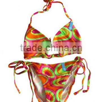 Hot and sexy no cup printed bikini