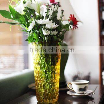 2016 Hot Selling Different Size Colored Clear Glass Vases Flower for Home Decoration