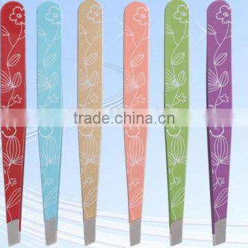 MJ-78 stainless steel slanted tip beauty pattern beautiful tweezers
