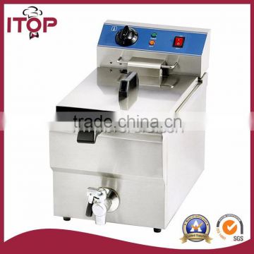 Electric fish fryer with valve 13L