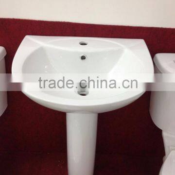Bathroom Sanitary Ware Ceramic Wash Basin With Pedestal Single Hole Wash Basin Cheap Bathroom Basin P001