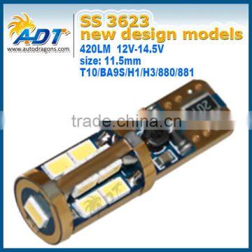Hot sale T10/BA9S/H1/H3/880/881 17smd 9-30V 3623 chips T10 SMD LED for car, truck