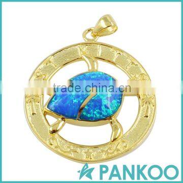 Wholesale Fashion Series of Leaf in the Cirque Blue Opal Sterling Silver Unisex Necklace Pendant
