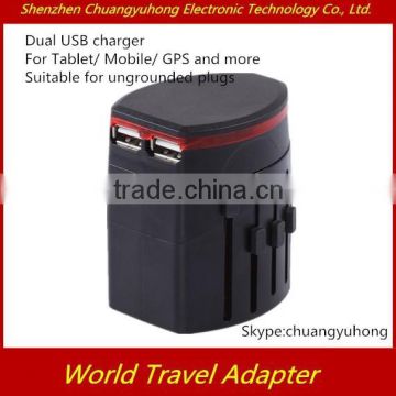 2015 new product world travel adapter with usb charger