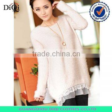 Dress with lace pattern knitwear