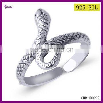 Simple 925 Sterling Silver Snake Ring