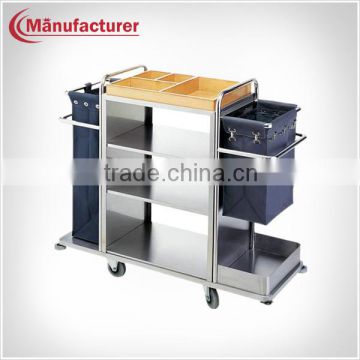 Stainless Steel Hotel Room Service Trolley Cart/Housekeeping Used Laundry Janitor Equipement