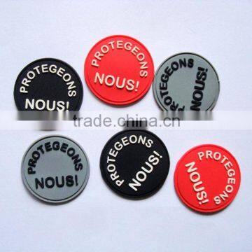 Round Shape PVC Label Patch With PROTEGONS NOUS Logo