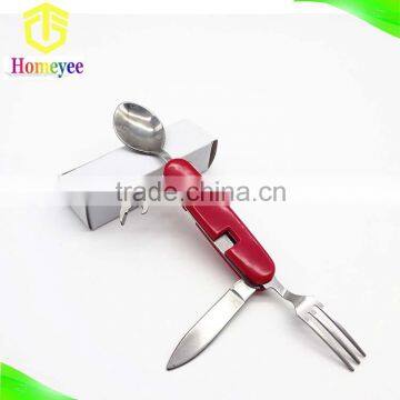 Outdoor Stainless Steel Tableware Sets With Fork Knife Spoon