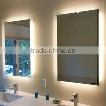 Modern style retail bathroom LED lighting wall LED mirror with demister pad