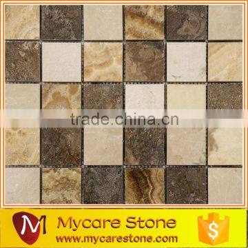 parvatile bosphorus marble 2''x2'' stone mosaic tile in onyx beige polished